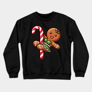 Christmas Gingerbread Girl Pole Dancer Funny Humor Crewneck Sweatshirt